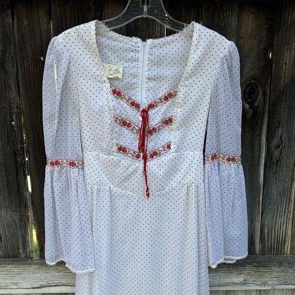 Vintage Roberta California 60s 70s Boho Hippie Peasant Dress Women's - Picture 2 of 11